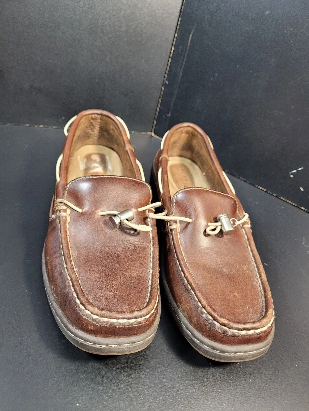 Sperry Top-Sider Mens 9453366 Boat Shoes Size 7 M Brown Leather Toggle Deck Mocs